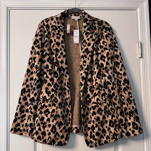 Loft cheetah print blazer, size medium